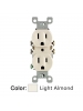 Leviton 5320-TCP - Duplex Receptacle - 15 Amp - 125 Volt - NEMA 5-15R - 2P - 3W - Straight Blade - Residential Grade - Grounding - Light Almond Leviton 5320-TCP - Duplex Receptacle - 15 Amp - 125 Volt - NEMA 5-15R - 2P - 3W - Straight Blade - Residential Grade - Grounding - Light Almond